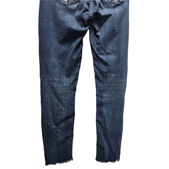 AGOLDE High Rise Raw Hem Crop Skinny Denim Jean Size 24 Dark Wash A018-2022 - Picture 7 of 16